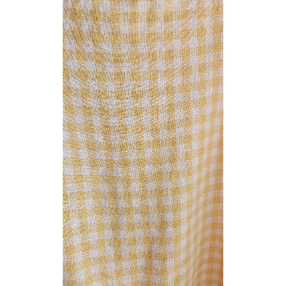NWT Old Navy Dress M Yellow Gingham Linen Blend Smocked Mini Pull-on Sleeveless - Picture 5 of 9